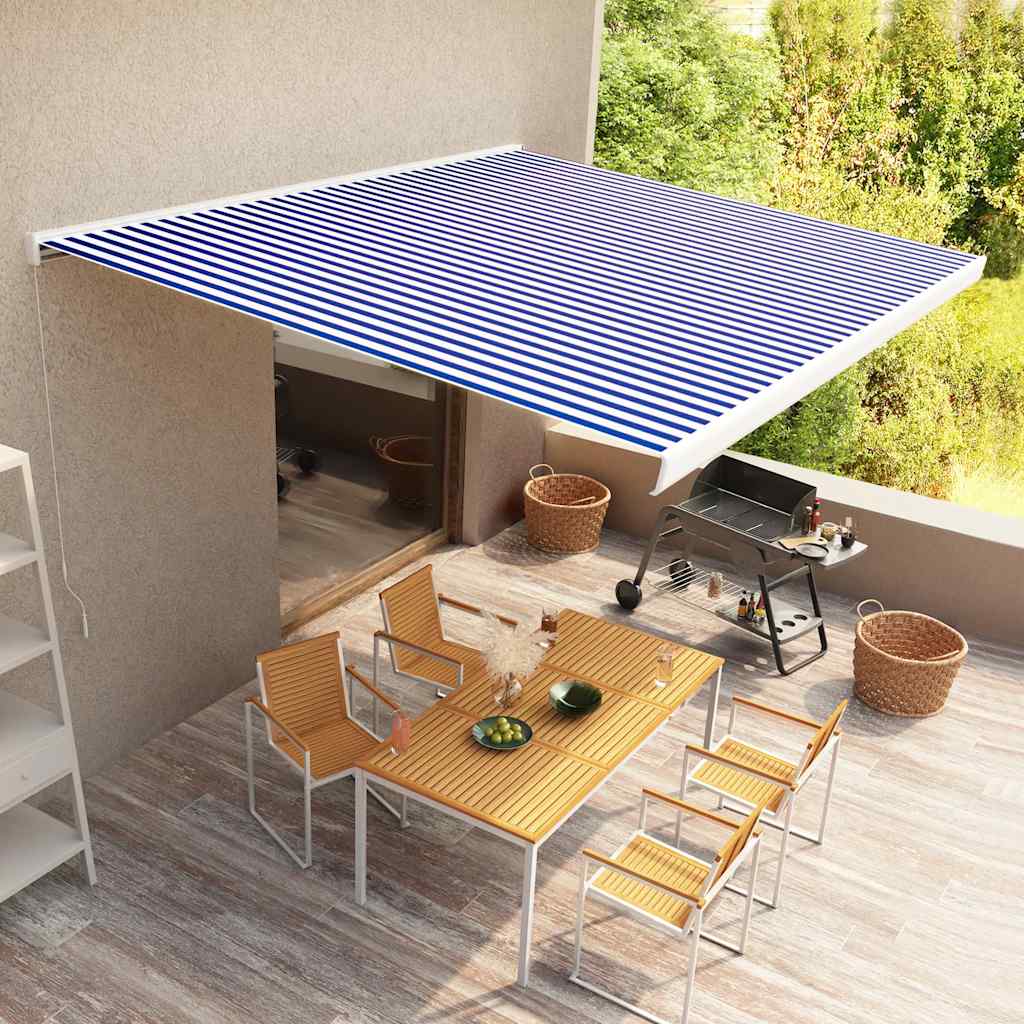 Luifel handmatig 400x300 cm blauw en wit is nu te koop bij PeponiXL, paradijselijk wonen!