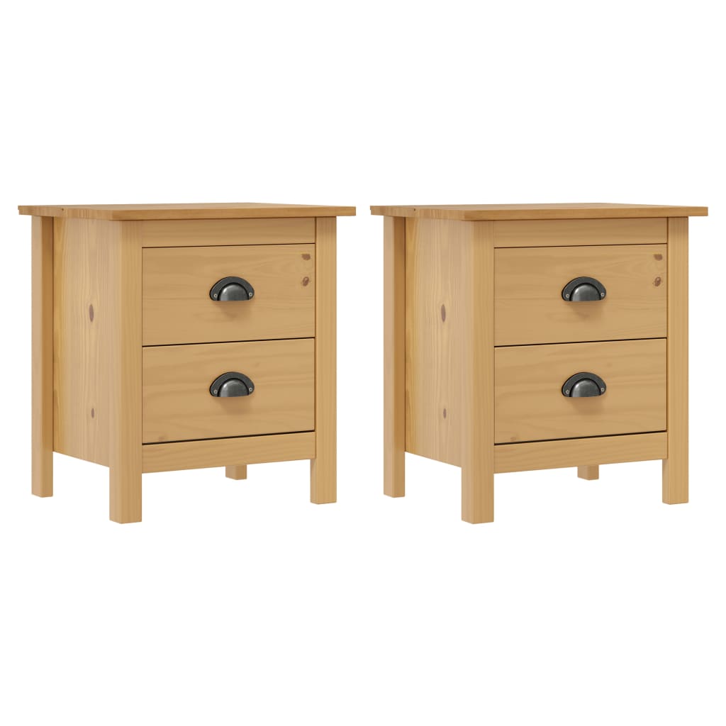 Nachtkastjes 2 st Hill 46x35x49,5 cm massief grenenhout is nu te koop bij PeponiXL, paradijselijk wonen!