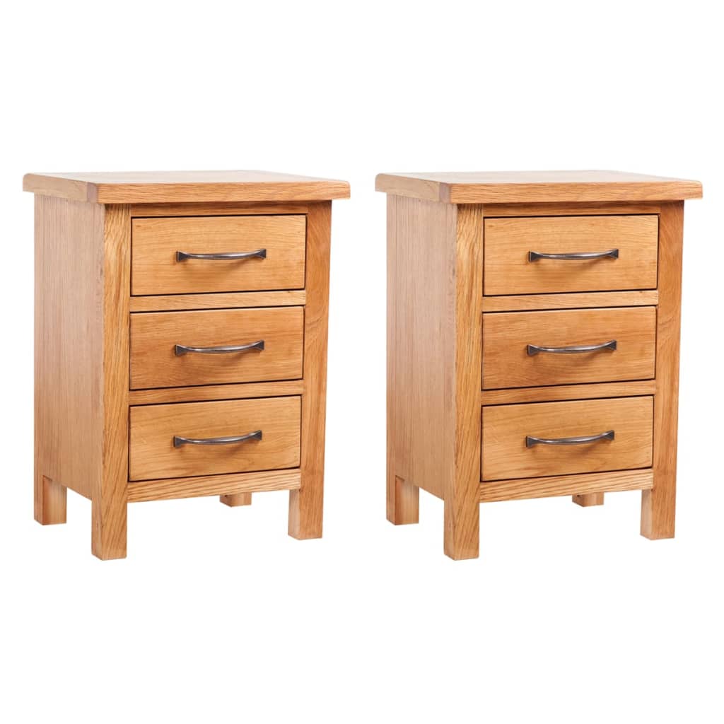 Nachtkastjes 2 st 40x30x54 cm massief eikenhout is nu te koop bij PeponiXL, paradijselijk wonen!