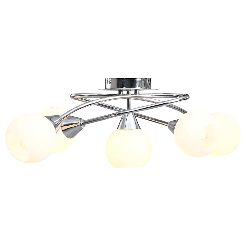 Plafondlamp met keramieken bolvormige kappen voor 5xE14 wit is nu te koop bij PeponiXL, paradijselijk wonen!