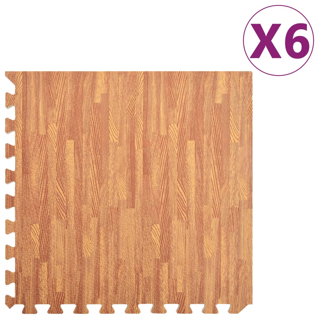 Vloermatten 6 st 2,16 ㎡ EVA-schuim houtnerfprint is nu te koop bij PeponiXL, paradijselijk wonen!