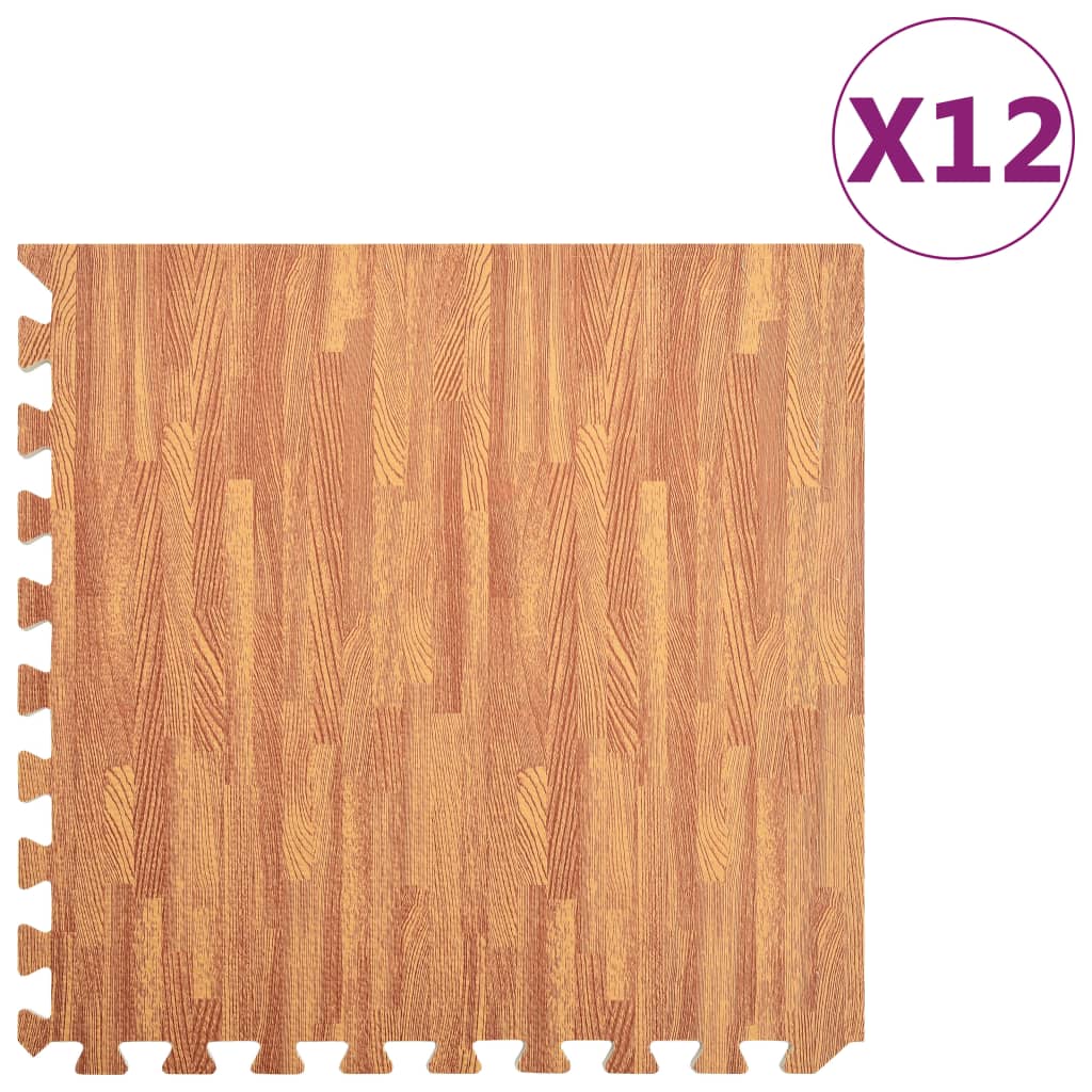 Vloermatten 12 st 4,32 ㎡ EVA-schuim houtnerfprint is nu te koop bij PeponiXL, paradijselijk wonen!