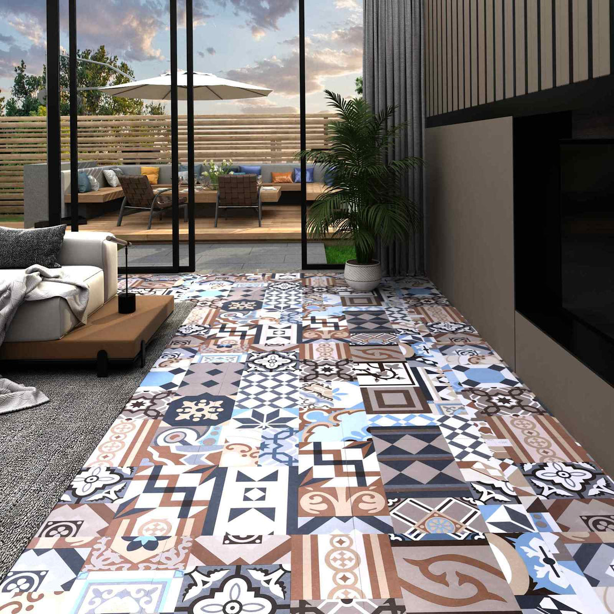 Vloerplanken 5,11 m² 55 pcs PVC Mono Patroon is nu te koop bij PeponiXL, paradijselijk wonen!