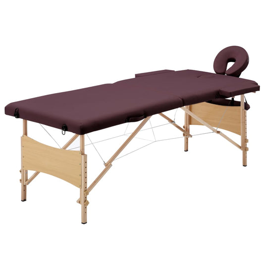 Massagetafel inklapbaar 2 zones hout wijnpaars is nu te koop bij PeponiXL, paradijselijk wonen!