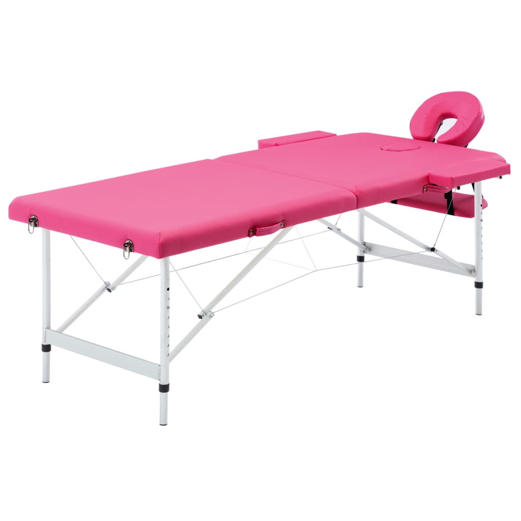 Massagetafel inklapbaar 2 zones aluminum roze is nu te koop bij PeponiXL, paradijselijk wonen!