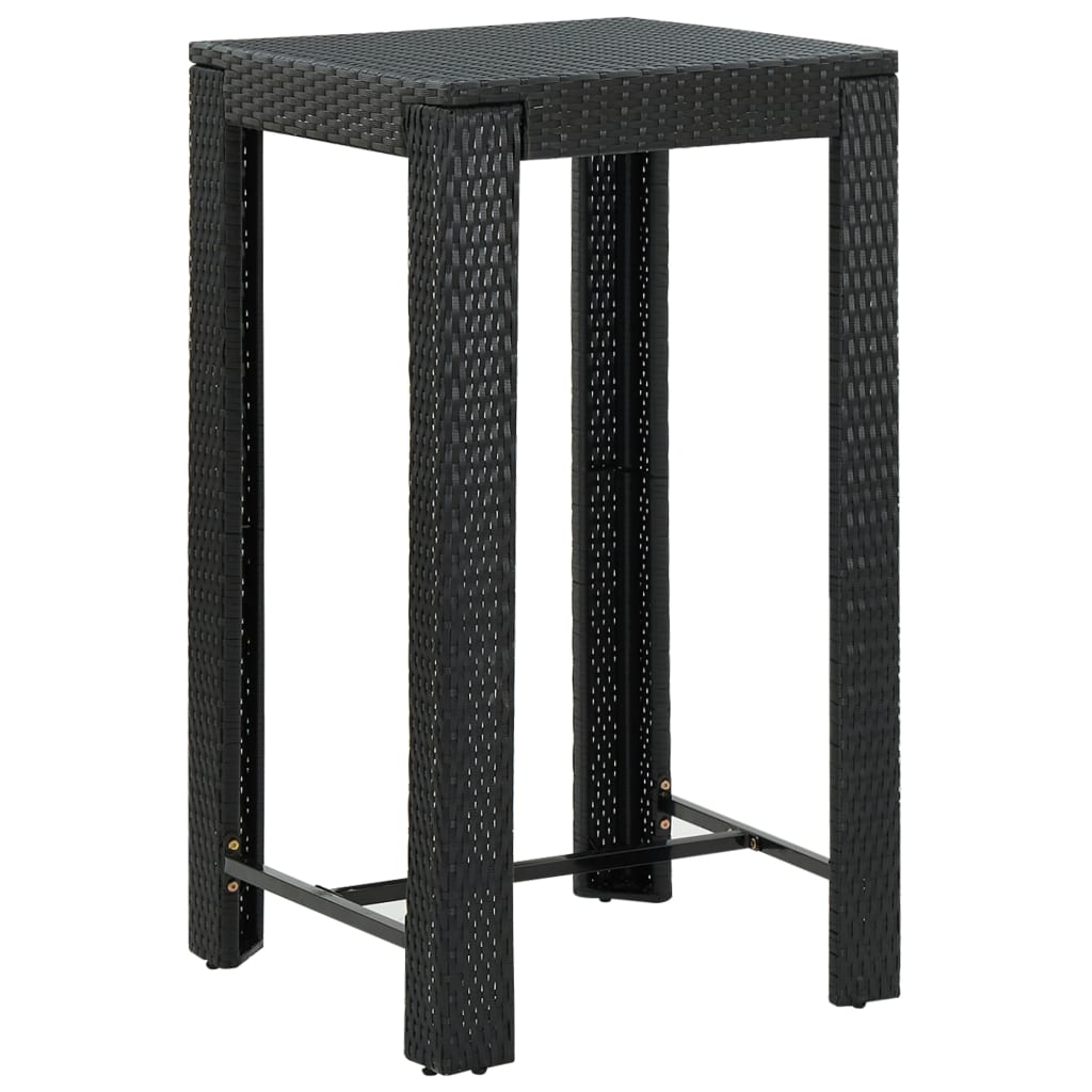 Tuinbartafel 60,5x60,5x110,5 cm poly rattan zwart is nu te koop bij PeponiXL, paradijselijk wonen!