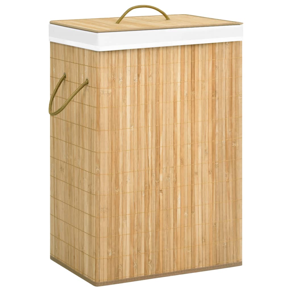 Wasmand met 2 vakken 72 L bamboe is nu te koop bij PeponiXL, paradijselijk wonen!