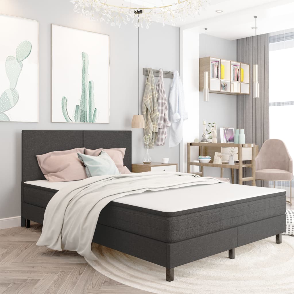 Boxspring stof donkergrijs 180x200 cm is nu te koop bij PeponiXL, paradijselijk wonen!