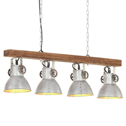 Plafondlamp industrieel E27 mangohout zilverkleurig is nu te koop bij PeponiXL, paradijselijk wonen!
