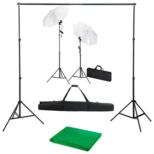 Fotostudioset met achtergrond, lampen en paraplu's is nu te koop bij PeponiXL, paradijselijk wonen!