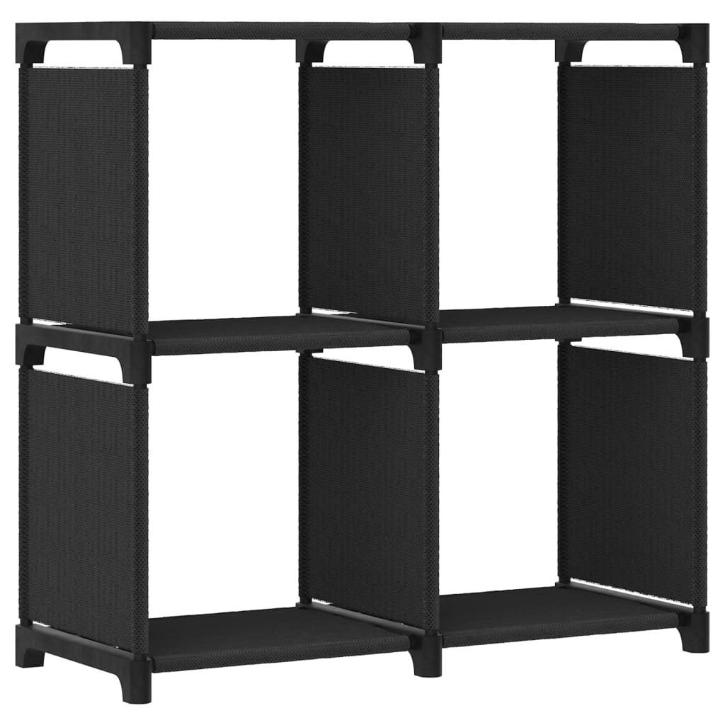 Kast met 4 vakken 69x30x72,5 cm stof zwart is nu te koop bij PeponiXL, paradijselijk wonen!
