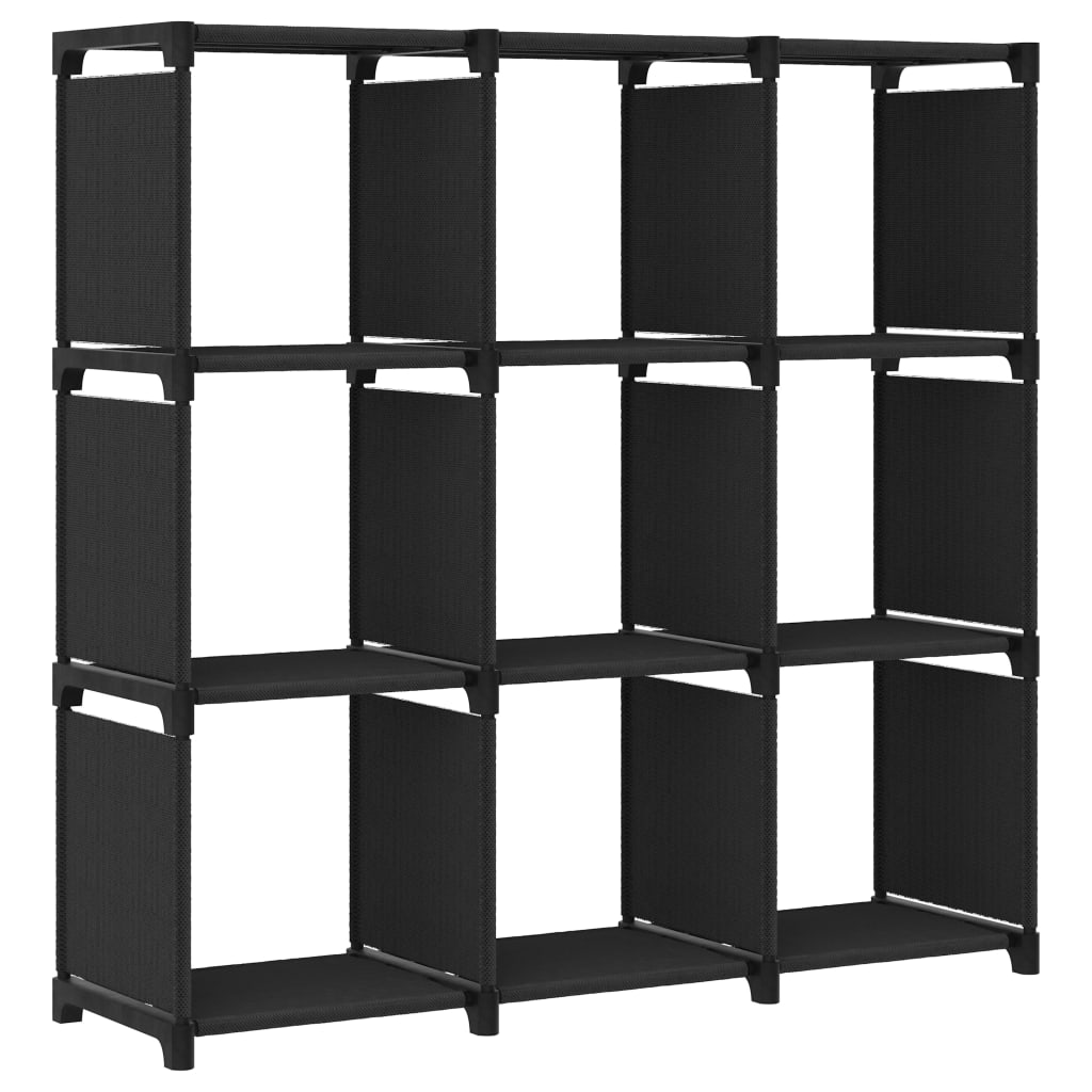 Kast met 9 vakken 103x30x107,5 cm stof zwart is nu te koop bij PeponiXL, paradijselijk wonen!