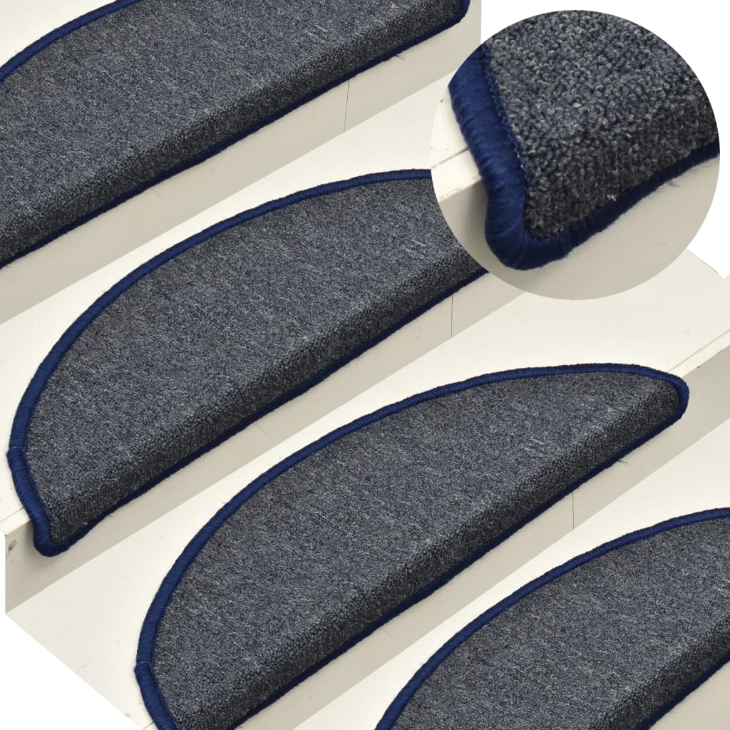 Trapmatten 15 st 56x17x3 cm donkergrijs en blauw halfrond is nu te koop bij PeponiXL, paradijselijk wonen!
