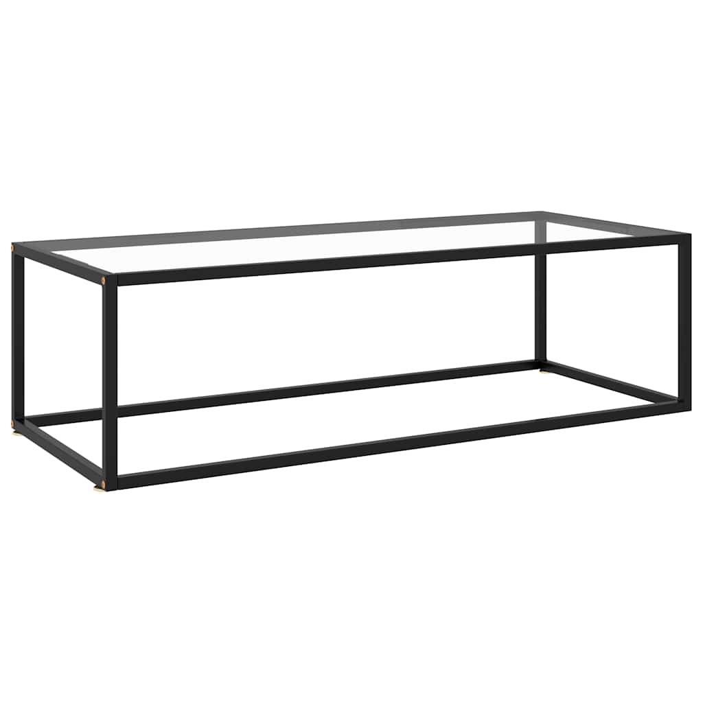Salontafel met gehard glas 120x60x35 cm zwart is nu te koop bij PeponiXL, paradijselijk wonen!
