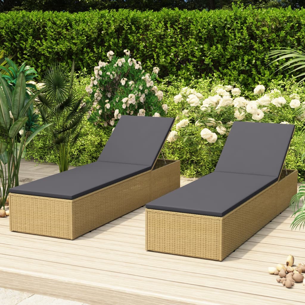 Ligbed poly rattan bruin en donkergrijs is nu te koop bij PeponiXL, paradijselijk wonen!
