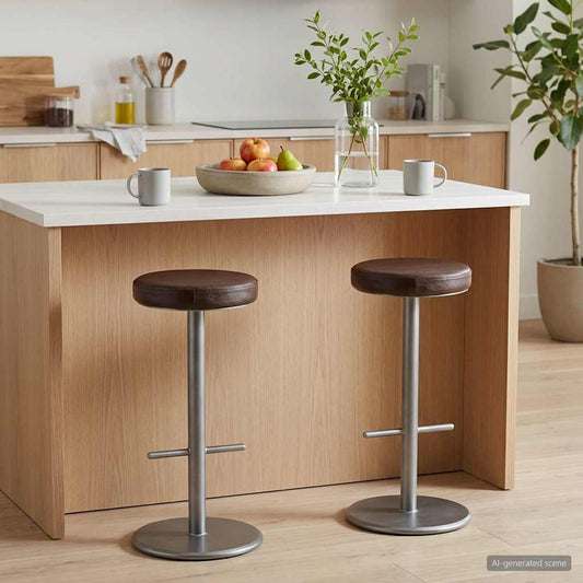 Barkrukken 2 st echt leer verweerd bruin is nu te koop bij PeponiXL, paradijselijk wonen!