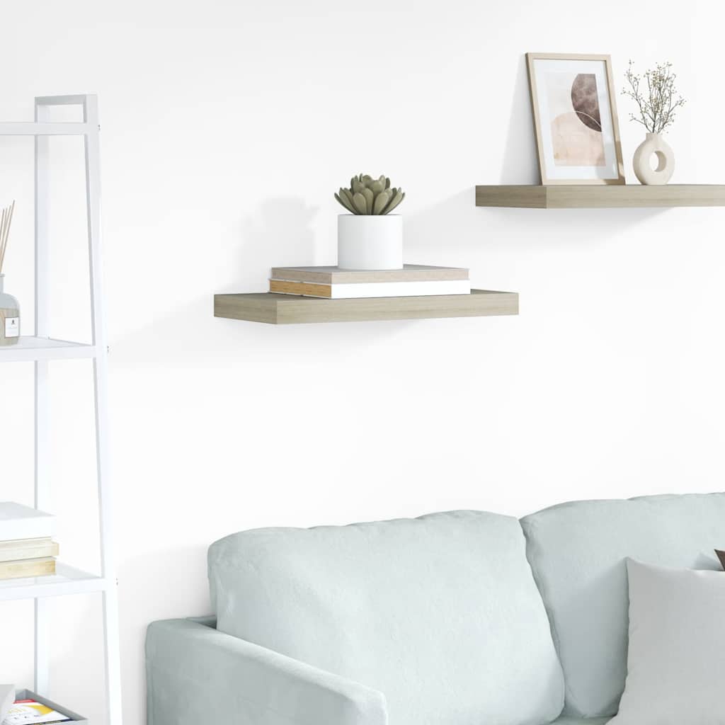 Wandschap zwevend 50x23,5x3,8 cm MDF eikenkleurig is nu te koop bij PeponiXL, paradijselijk wonen!