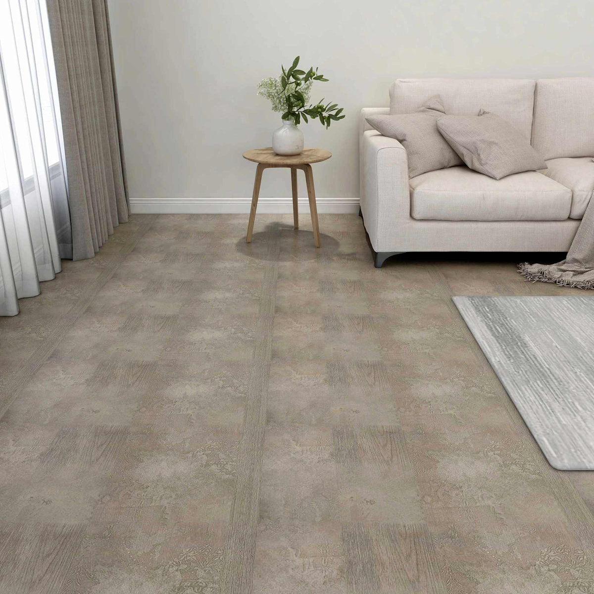 Vloerplanken 5,11 m² 55 pcs PVC Donkerbruin en Grijs is nu te koop bij PeponiXL, paradijselijk wonen!