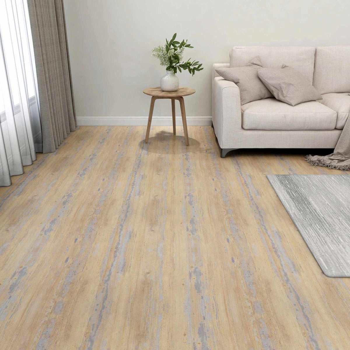 Vloerplanken 5,11 m² 55 pcs PVC Bruin en Grijs is nu te koop bij PeponiXL, paradijselijk wonen!