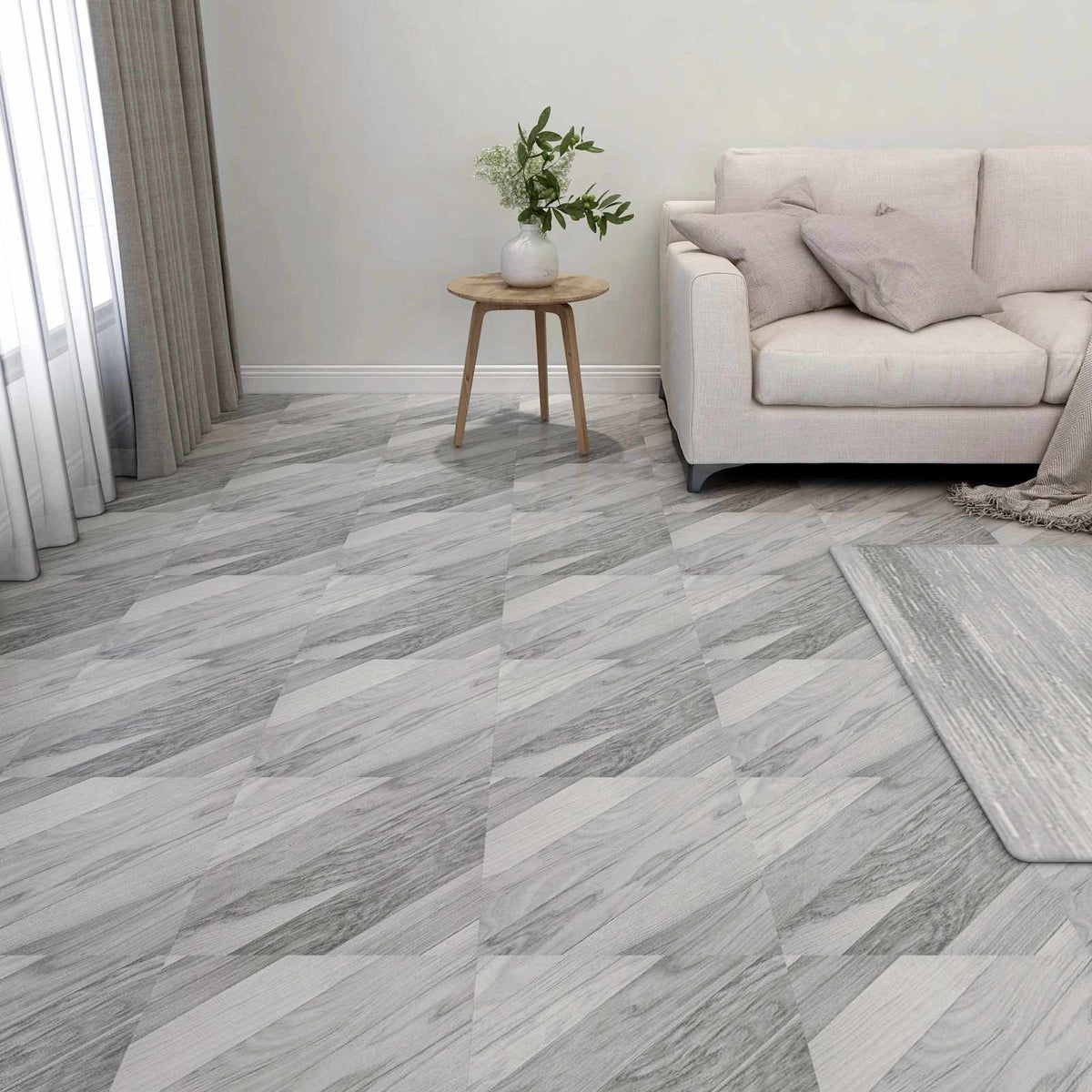 Vloerplanken 55 pcs Grijs 5,11 m² PVC is nu te koop bij PeponiXL, paradijselijk wonen!