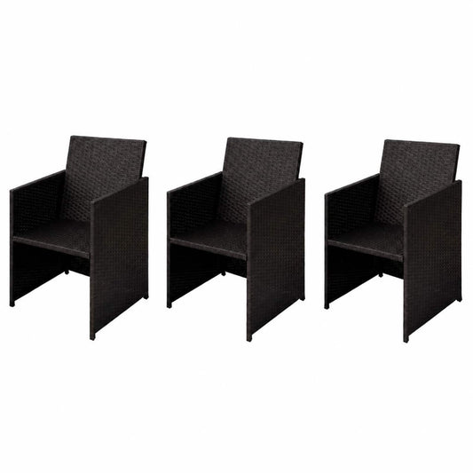 Tuinstoelen 3 st Bruin Poly riet is nu te koop bij PeponiXL, paradijselijk wonen!