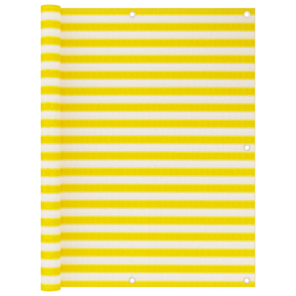 Balkonscherm 120x600 cm HDPE geel en wit is nu te koop bij PeponiXL, paradijselijk wonen!
