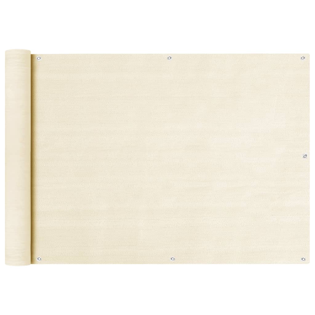 Balkonscherm 75x400 cm HDPE crèmekleurig is nu te koop bij PeponiXL, paradijselijk wonen!
