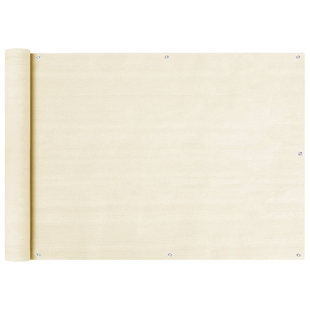 Balkonscherm 75x500 cm HDPE crèmekleurig is nu te koop bij PeponiXL, paradijselijk wonen!