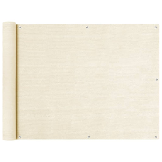 Balkonscherm 90x400 cm HDPE crèmekleurig is nu te koop bij PeponiXL, paradijselijk wonen!
