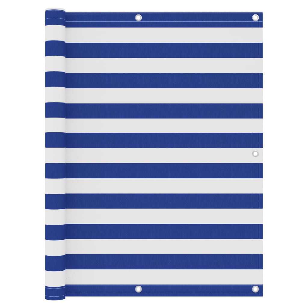 Balkonscherm 120x400 cm oxford stof wit en blauw is nu te koop bij PeponiXL, paradijselijk wonen!