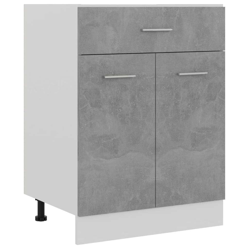 Onderkast met lade 60x46x81,5 cm bewerkt hout betongrijs is nu te koop bij PeponiXL, paradijselijk wonen!