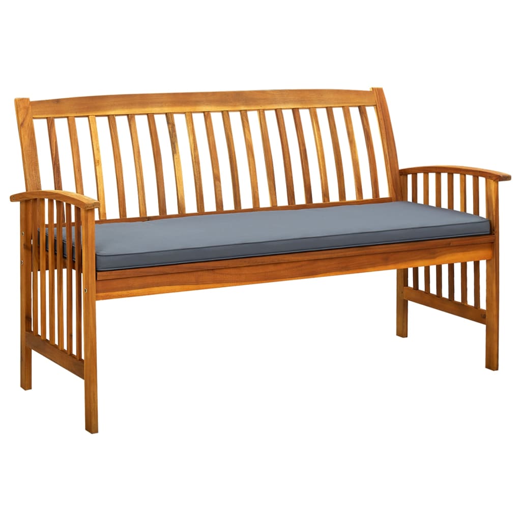 Tuinbank met kussen 147 cm massief acaciahout is nu te koop bij PeponiXL, paradijselijk wonen!