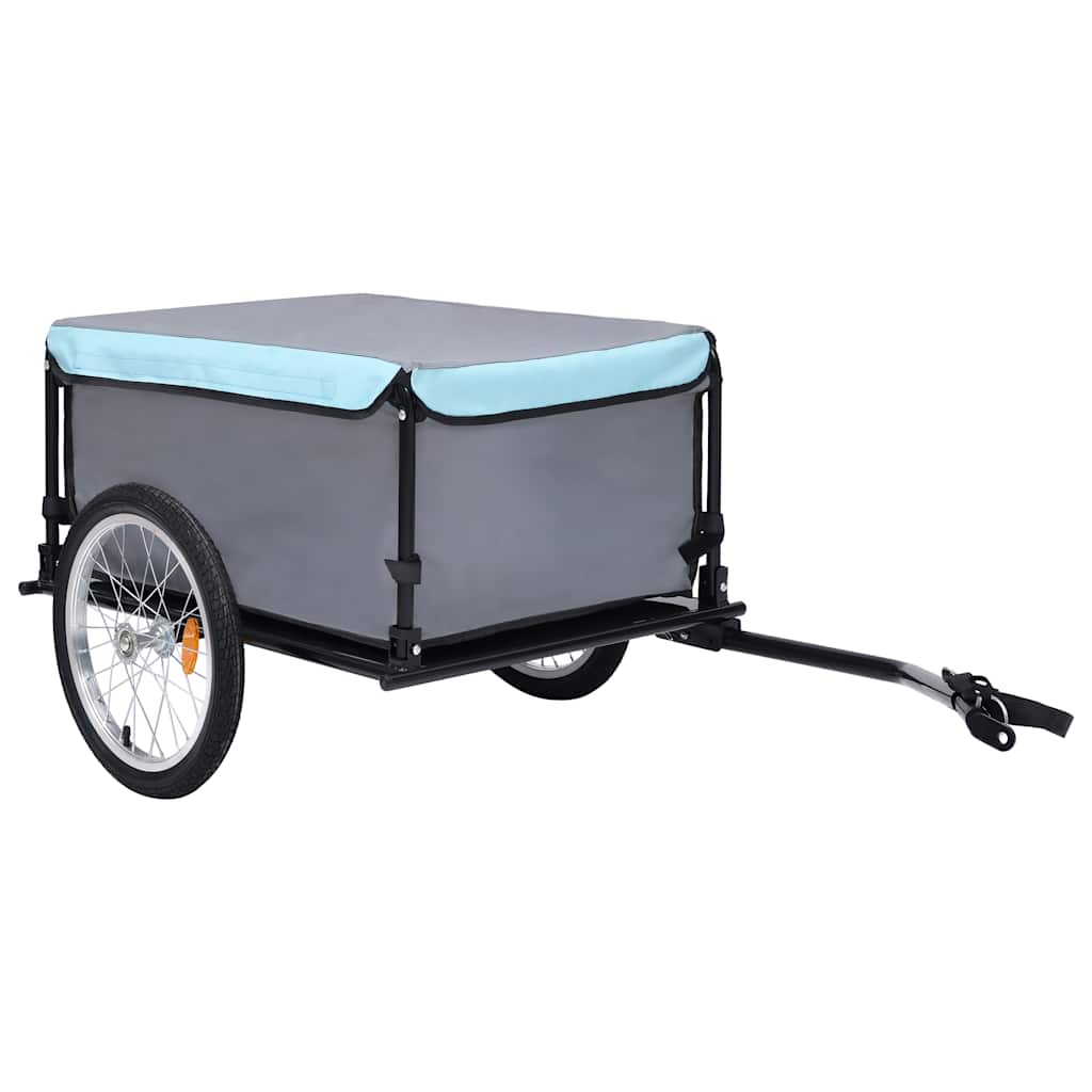 Fietstrailer 65 kg grijs en blauw is nu te koop bij PeponiXL, paradijselijk wonen!