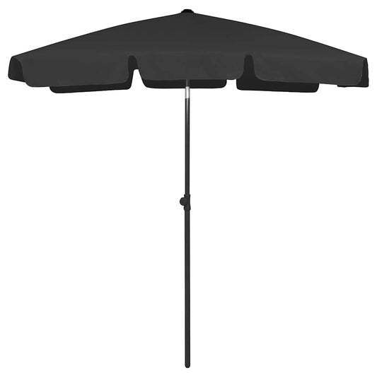 Strandparasol 180x120 cm zwart is nu te koop bij PeponiXL, paradijselijk wonen!