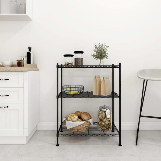 Opbergrek 3-laags 150 kg 60x35x76 cm zwart is nu te koop bij PeponiXL, paradijselijk wonen!