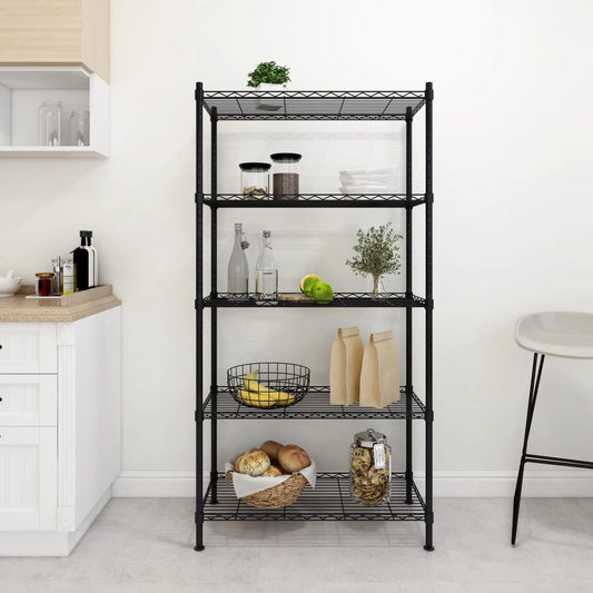 Opbergrek 5-laags 250 kg 90x35x180 cm zwart is nu te koop bij PeponiXL, paradijselijk wonen!