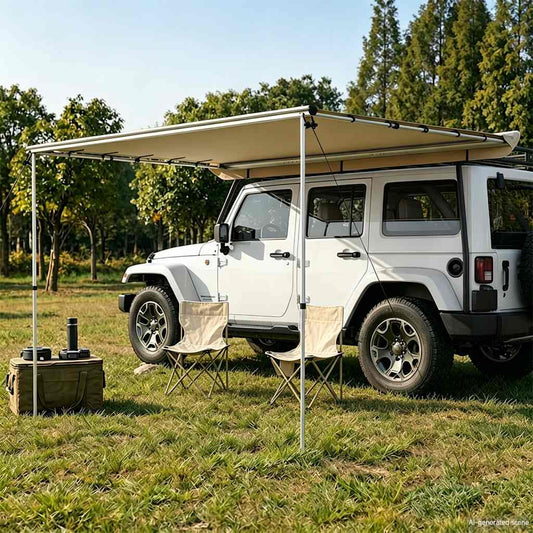 Luifel voor camper en caravan 4x2,5x2,15 m beige is nu te koop bij PeponiXL, paradijselijk wonen!