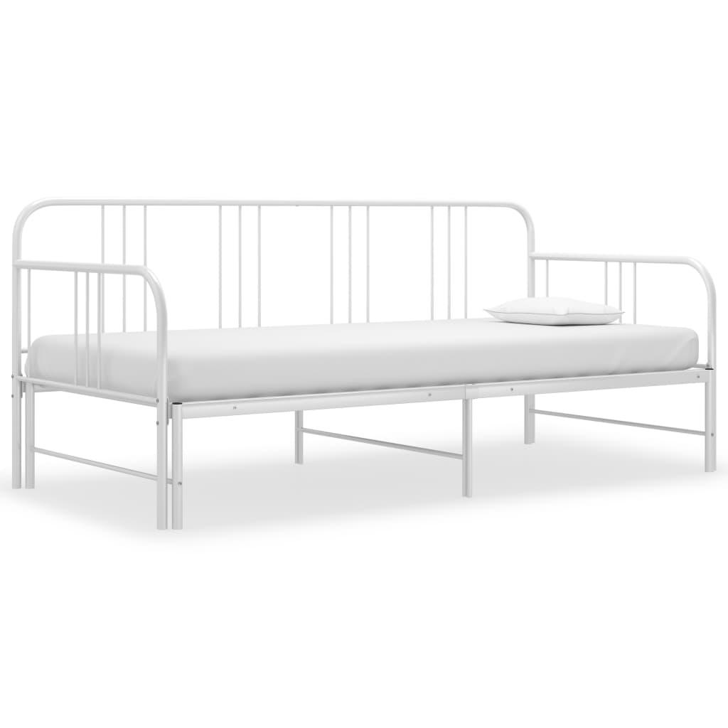 Slaapbank uittrekbaar metaal wit 90x200 cm is nu te koop bij PeponiXL, paradijselijk wonen!