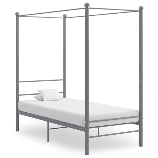 Hemelbedframe metaal grijs 90x200 cm is nu te koop bij PeponiXL, paradijselijk wonen!