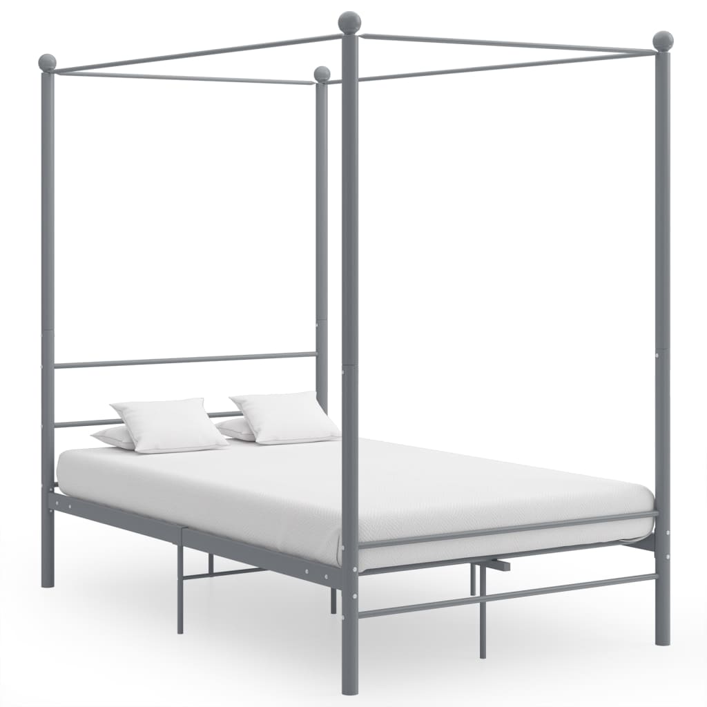Hemelbedframe metaal grijs 120x200 cm is nu te koop bij PeponiXL, paradijselijk wonen!