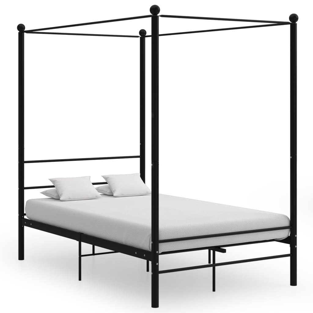 Hemelbedframe metaal zwart 140x200 cm is nu te koop bij PeponiXL, paradijselijk wonen!