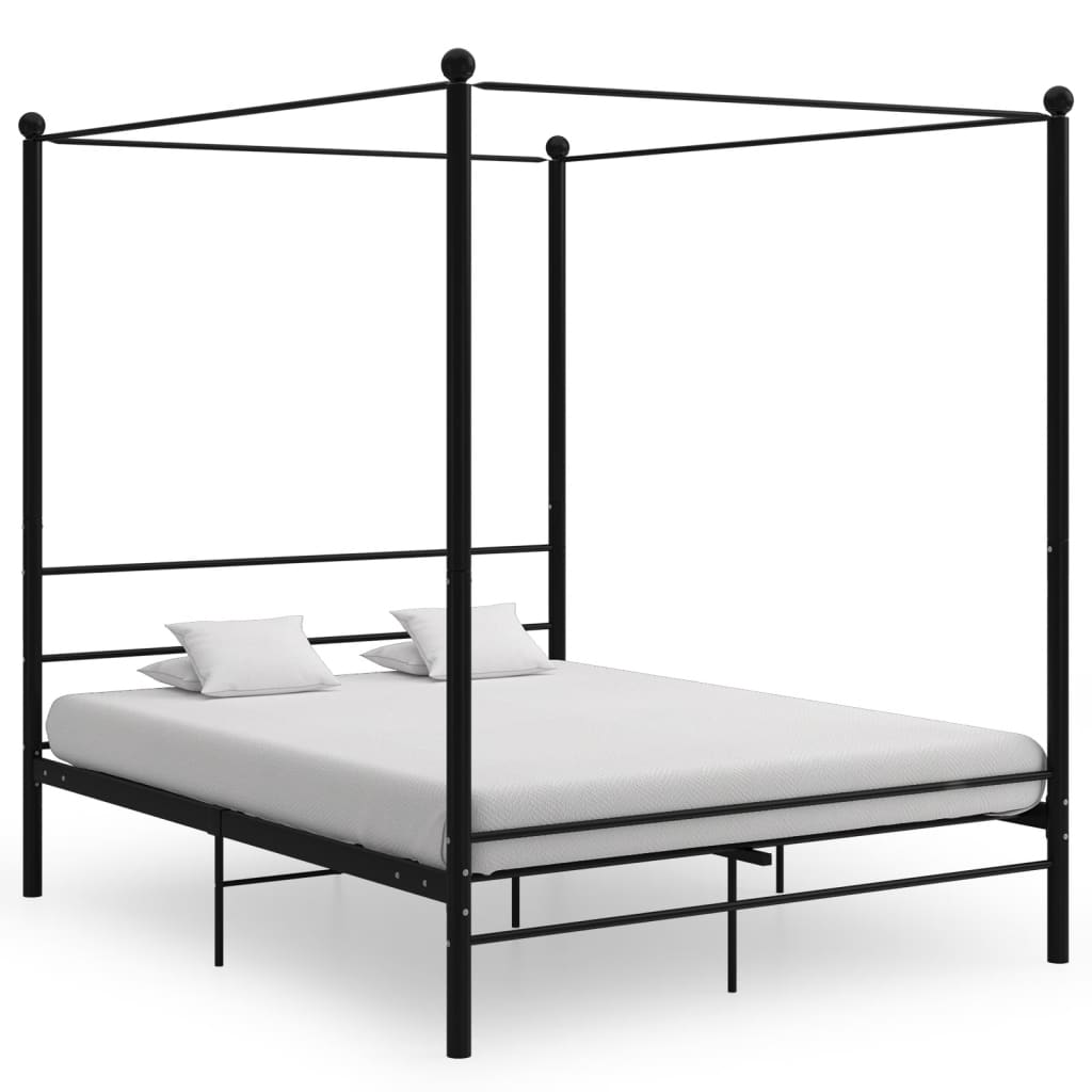 Hemelbedframe metaal zwart 160x200 cm is nu te koop bij PeponiXL, paradijselijk wonen!