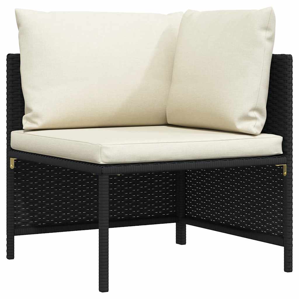 Hoekbank sectioneel met kussens poly rattan zwart is nu te koop bij PeponiXL, paradijselijk wonen!