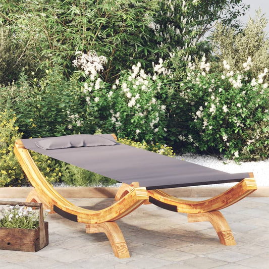 Loungebed 100x188,5x44 cm massief gebogen hout antracietkleurig is nu te koop bij PeponiXL, paradijselijk wonen!