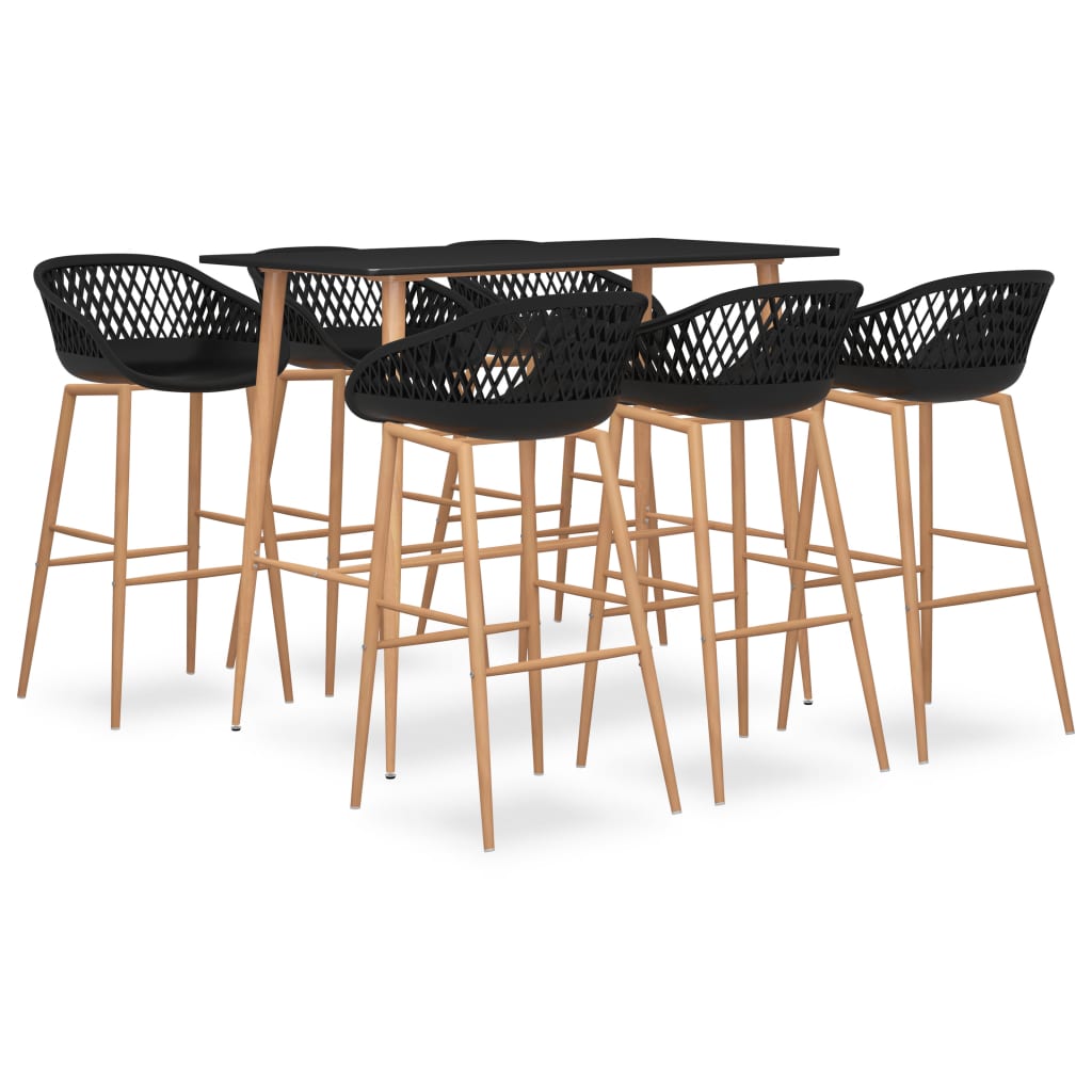 7-delige Barset zwart is nu te koop bij PeponiXL, paradijselijk wonen!