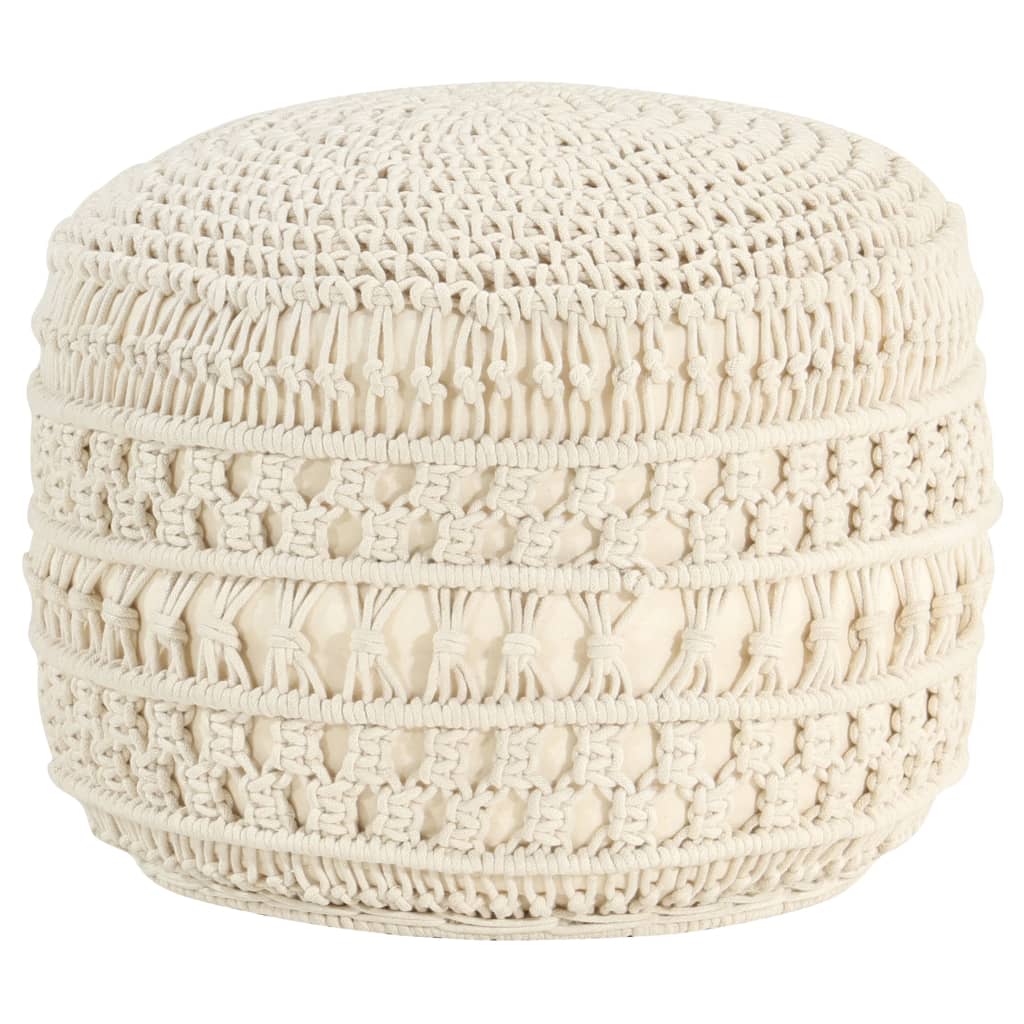 Poef macramé handgemaakt 45x30 cm katoen is nu te koop bij PeponiXL, paradijselijk wonen!