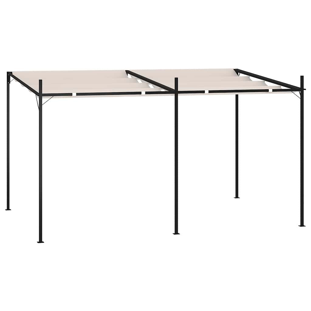 Prieel met uittrekbaar dak 400x300x233 cm crèmekleurig is nu te koop bij PeponiXL, paradijselijk wonen!