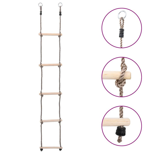 Ladder met 5 sporten 210 cm massief grenenhout is nu te koop bij PeponiXL, paradijselijk wonen!