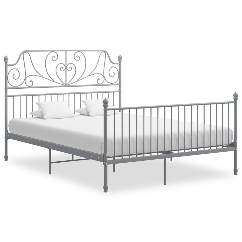 Bedframe metaal grijs 160x200 cm is nu te koop bij PeponiXL, paradijselijk wonen!