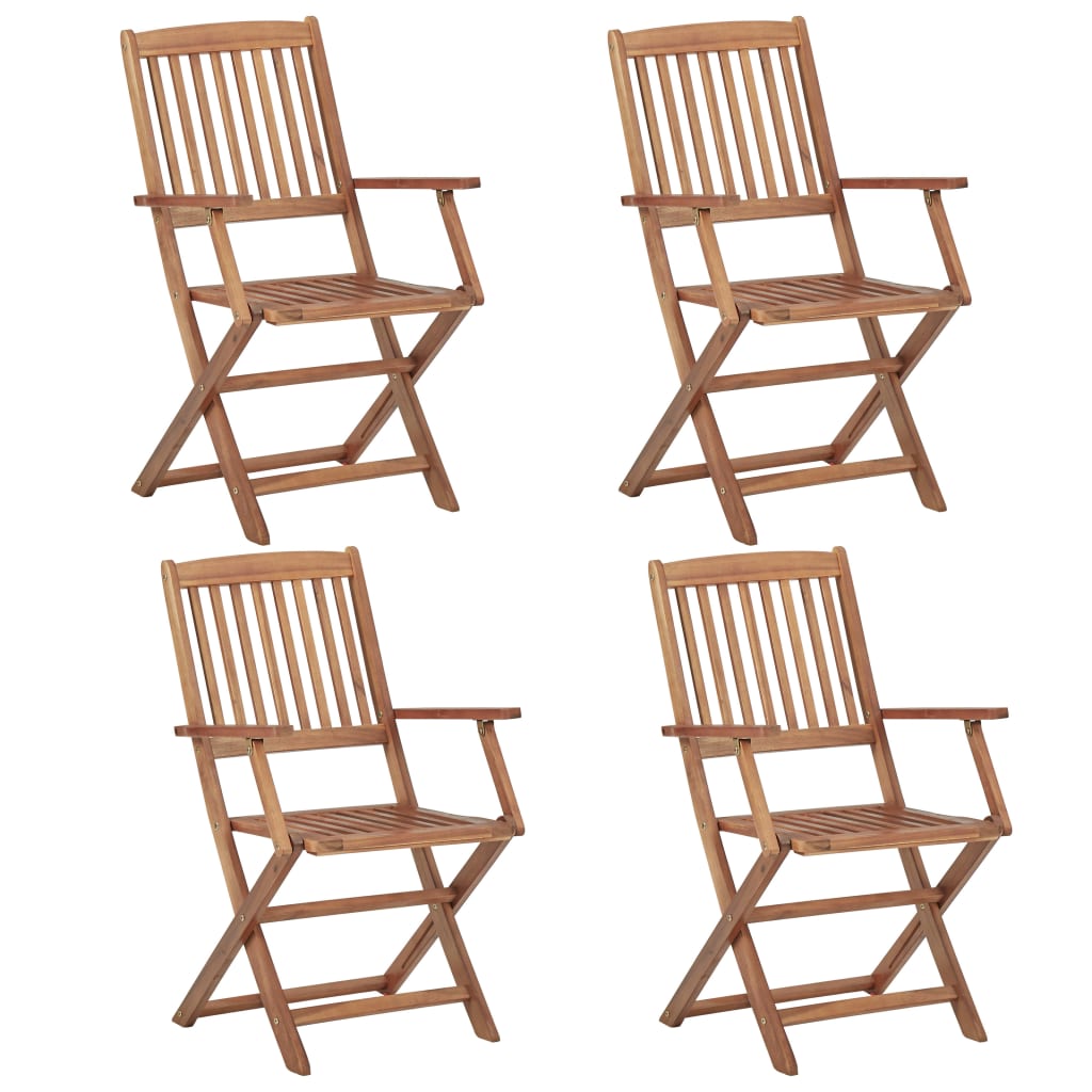 Tuinstoelen 4 st inklapbaar massief acaciahout is nu te koop bij PeponiXL, paradijselijk wonen!